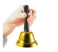 HXMJIED Metal Hand Bell (Gold),Santa Claus Jingle Hand Held Bell for Christmas,Tea Bell Dinner Hand Bell Ring,Hand held Loud Call Service Bell Alarm,Hand Held Bell for Service Counter Reception Dinner
