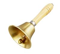 HXMJIED Metal Tea Hand Bell - Service and Dinner Bell, Extra Loud Call With Wooden Handle, Solid Brass Handbells for Counter Reception, Elderly and Adults
