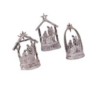HXNH 3Pcs Nativity Scene Figurines Ornament Illuminated LED Acrylic Religious Christmas Decoration For Mantel Shelf Displays Nativity Scene Statues