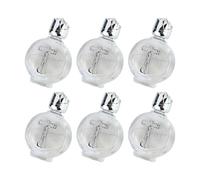 HXNH 6Pack Premium Glass Water Container 15ml Silver Portable Circles Bottles For Sacred Oils Water Vials
