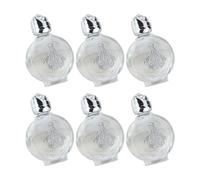 HXNH 6Pack Premium Glass Water Container 15ml Silver Portable Circles Bottles For Sacred Oils Water Vials