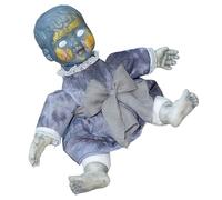 HXNH Scary Doll Figure With Illuminated Face And Frightening Sound Effect Scary Sitting Doll Decorations Sounds