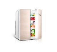 hxoity 25L Mini Fridge Table Top Refrigerator Portable Electric Reefer Food Warmer Heater & Beverage Drink Cooler For Home Travel Room Office Car Fridge AC/DC Powered(Gold,Smart)
