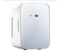 hxoity 8L Mini Fridge for Cosmetics, AC DC Cooler Warmer for Car Home | 8L Capacity, Adjustable -10°C To 65°C, Digital Display, Silver Glass Panel, AC/DC Power, Silent Cooling For Bar, Dorm, Travel