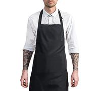 HXORBIS Adjustable Bib Apron, Waterproof, with 2 Pockets, Neck Strap and Extra Long Tie, Cooking Kitchen Aprons for Unisex, 1pack, 30.8 * 26.8 * 0.04