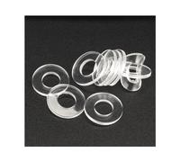 HXOUTGKP 50/100/200Pcs Soft Plastic PVC Transparent Insulating Plain Gasket Spacer Flat Washer,M1.2 M1.4 M1.7 M1.8 M2 M2.5 M3/M4 M5 M6~ M12/Soft/M6*10 * 0.5 * 100Pcs