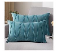 HXOUTGKP Cushion Covers,Pillow Cases 2 Pack- Pillow Case- Decorative Soft Cushion Cover,for Sofa Couch Bedroom with Invisible Zipper/Cyan Blue/30 * 50Cm