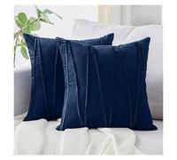 HXOUTGKP Cushion Covers,Pillow Cases 2 Pack- Pillow Case- Decorative Soft Cushion Cover,for Sofa Couch Bedroom with Invisible Zipper/Navy Blue/50 * 50Cm