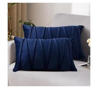 HXOUTGKP Cushion Covers,Pillow Cases 2 Pack- Pillow Case- Decorative Soft Cushion Cover,for Sofa Couch Bedroom with Invisible Zipper/Navy Blue/30 * 50Cm
