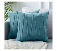 HXOUTGKP Cushion Covers,Pillow Cases 2 Pack- Pillow Case- Decorative Soft Cushion Cover,for Sofa Couch Bedroom with Invisible Zipper/Cyan Blue/45 * 45Cm