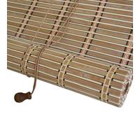 HXOUTGKP Made to Measure Bamboo Roller Blinds,Retro Roman Blackout Blinds,Thermal Insulated,for Indoor,Outdoor/130Cm * 220Cm