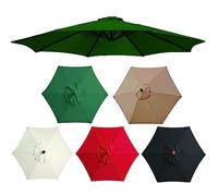 HXOUTGKP Replacement Parasol Canopy 200/270/300Cm 6 Ribs, Replacement Fabric for Garden Umbrellas, Sun and Rain Resistant/Green/300Cm