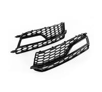 HXPKKX KANGYEBAIHUODIAN Fog Lamp Frame Grill Mesh Shell Bezel Glossy Black Honeycomb Hole Panel Fog Light Surround Cover Fit For A5 S-Line S5 2013-2017(Black Trim Strip)