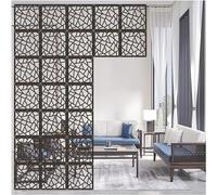 HXRW Hollow Out Carving Pattern Privacy Screen Panel, Folding DIY Decorative Wall Partition For Home Office Restaurant hanging room divider panels (Color : Schwarz, Size : 29cm-40pcs)