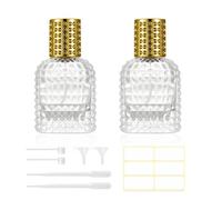 HXRYAGi 2 Pack 30ml Refillable Spray Perfume Bottles, Empty Clear Perfume Atomizer, Portable Perfume Mist Spray Bottle Travel Perfume Dispense (30ML, Gold)