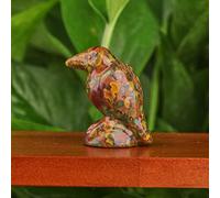 HXSCOO 1.5" Natural Gemstone Carved Bird Figurine Crystal Raven Status Carved Animal Statue Home Decor Animal Decor Gift (Color : Mookaite)