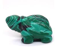HXSCOO 1.5" Tortoise Statue Natural Gemstone Carving Healing Crystal Animals Figurines Reiki Stones Decoration Wholesale (Color : Malachite)