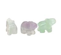 HXSCOO 1" Elephant Statue Natural Stones Carved Home Decor Healing Crystals Quartz Mini Animal Figure For Jewelry Making Lots (Color : Fluorite, Size : 1 PCS)