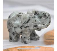 HXSCOO 1PCS Elephant Statue Figurine Natural Crystal Amethyst Rose Quartz jasper Animals Stone Carved Feng Shui Home Office Craft Decor (Color : Lotus Jasper, Size : 1.5 Inch)