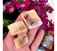 HXSCOO 50g/bag Natural Transparent Raw White Yellow Optical Calcite Iceland Spar Mineral Specimen Healing Stones Quartz Home Decor (Color : yellow, Size : 50g(2-3pc))