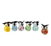 HXSCOO 6pcs Custom Colorful Owl Statue Gift Murano Glass Ornament Cute Cartoon Animal Figurine Handmade Home Decor Multicolor
