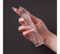 HXSCOO Big Wand Natural Crystal Clear Quartz Transparency Quartz Point Healing Stone Hexagonal Prisms Obelisk Wand Stone Home Decor (Size : 11-13cm)