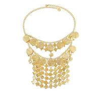 HXSCOO Coin Women Headband Golden Arab Charms Tassel Punk Ethnic Face Chains Indian Statement Party Dance Body Jewelry Headband Female (Color : C)