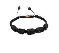 HXSCOO Natural Black Tourmaline Nugget Beads Knotted Handmade Woven Bracelet Women Stone Beads Braid Bracelet Adjustable (Color : Tourmaline Rough)