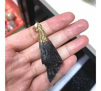 HXSCOO Natural Raw Crystals Spiritual Healing Black Tourmaline Kyanite Gemstone Rough For Pendant