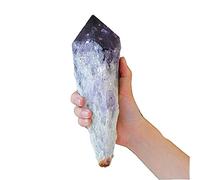 HXSCOO Super Size Natural Amethyst Quartz Cluster Crystal Rod Point Specimen Scepter Super Power Spirit Healing Gemstone Energy (Size : 1000-1200g)