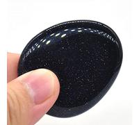 HXSCOO Worry Stone Thumb Massage Natural Gemstone Healing Crystals Chakra Wicca Tool Reiki Spiritual Therapy Minerales (Color : Blue Goldstone Sand)