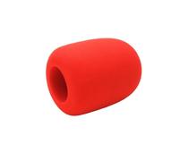 Hxstaald Flocked Microphone Windshield Handheld Microphone Covers, Large Microphone Foam Pop Filters for TV Interviews, Radio, Media Transfer Microphones (Round, Red)