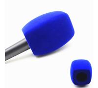 Hxstaald Flocked Microphone Windshield Handheld Microphone Covers, Large Microphone Foam Pop Filters for TV Interviews, Radio, Media Transfer Microphones (Square) Blue