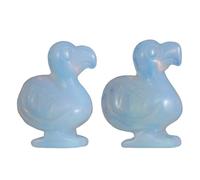 Hxswkk 1.6" Crystal Dodo Bird Lucky Hand Carved Animal Figurine Gemstone Bird Home Office Decor (Opalite, 1.6Inch)