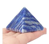 Hxswkk 1.7" Blue Aventurine Crystal Pyramid Protection Gemstone Healing Crystal Tower Generator Orgonite Pyramid Figurines for Meditation Yoga Chakra Balance Positive Energy with Gift Box