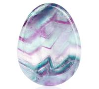 Hxswkk 1.7inches Rainbow Fluorite Thumb Worry Stone for Anxiety Palm Stone Hand Carved Therapy Chakra Stones Pocket Gemstone Home Decor Gifts