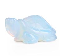 Hxswkk 2" Opalite Crystal Turtle Statue Sea Turtle Figurines Tortoise Carving Ocean Animals Desktop Decoration Collectible