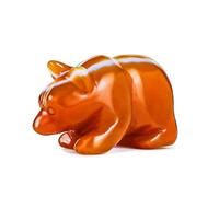 Hxswkk 2" Red Banded Carnelian Crystal Bear Figurine Gifts for Hand Carved, Gemstone for Office Bear Statues Home Decor (Red Banded Carnelian)