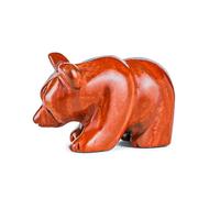 Hxswkk 2" Red Jasper Crystal Bear Figurine Gifts for Hand Carved, Gemstone for Office Bear Statues Home Decor