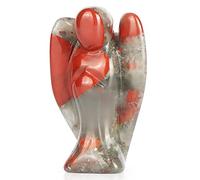 Hxswkk 2inches Christmas Decor African Blood Stone Crystal Guardian Angel Figurine Pray Peace Angels Statue Home Decor Pocket Gemstone Gifts