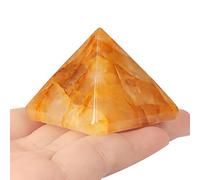 Hxswkk Citrine Crystal Pyramid Protection Gemstone Healing Crystal Tower Generator Orgonite Pyramid Figurines for Meditation Yoga Chakra Balance Positive Energy with Gift Box