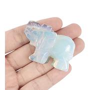 Hxswkk Elephant Figurine Opalite Crystal Ornament Hand-Carved Healing Gemstone Home Room Desk Decor Elephants Gifts 2"