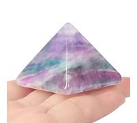 Hxswkk Rainbow Fluorite Crystal Pyramid Energy Generator, Quartz Crystals Tower Protection Orgonite Pyramid for Healing Mental Health Meditation Stones Chakra Balance Brain Power with Gift Box