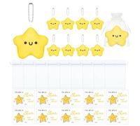HXSYKJDM 10 Sets Employee Appreciation Gifts Bulk - Squeaky Yellow Plush Star Keychain, Cute Inspirational Cards with Organza Bags, Volunteer Appreciation Gifts Good Luck Favors for Coworkers