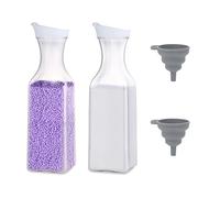 HXSYKJDM 2PCS Washing Powder Storage, 1.5L Detergent Dispenser with 2 Funnel, Laundry Detergent Storage, PET Plastics Storage for Washing Powder Laundry Bead Detergent