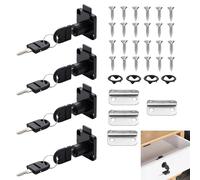HXSYKJDM 4 Sets Cam Lock 22mm, Black Cabinet Locks with Keys, Pin Tumbler Locks for Household Office