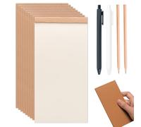 HXSYKJDM 9 PCS Flip Book Blank, 14 x 7 cm Blank Notepads, Small Pocket Notebook with 2 Pencil and 2 Pen, Kraft Sketching Flipbooks, Notepad for Taking Notes Reminders Planning Sketching