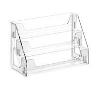 HXSYKJDM Acrylic Display Stand - Clear Step Card Stand (3-Tier) | Transparent Riser Shelf for Trading Cards, Funko Pop, Perfume, Collectibles