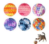 HXSYKJDM Cat Balls 6 Pack - Soft Crochet Bell Balls for Indoor Cats, 4.5cm