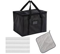 HXSYKJDM Delivery Bag 40L with Divider & Cloth - Insulated Food Delivery Cooler Bag for Riders, Large Capacity Thermal Bag with Partition for Deliveroo, Just Eat
